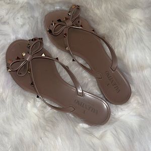 Valentino Brown Studded Sandals